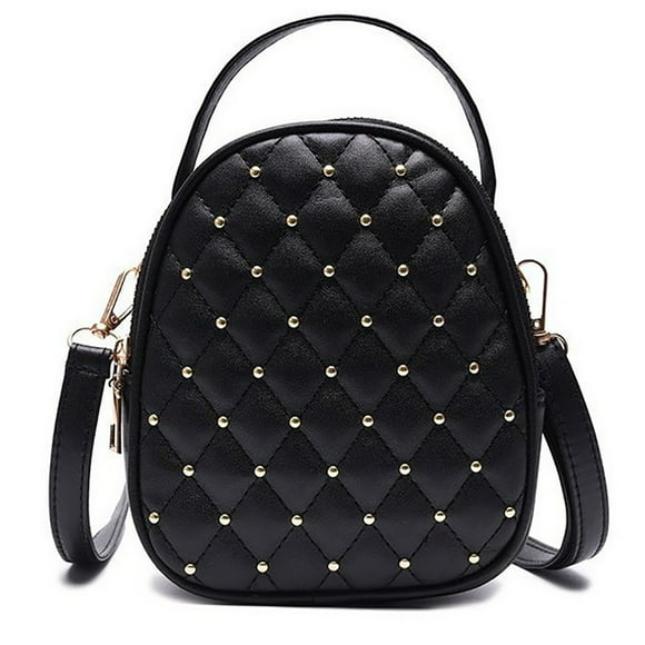 Women Shoulder Bag Diamond Stud Rivet Top Handle Shoulder Purse Crossbody Bag