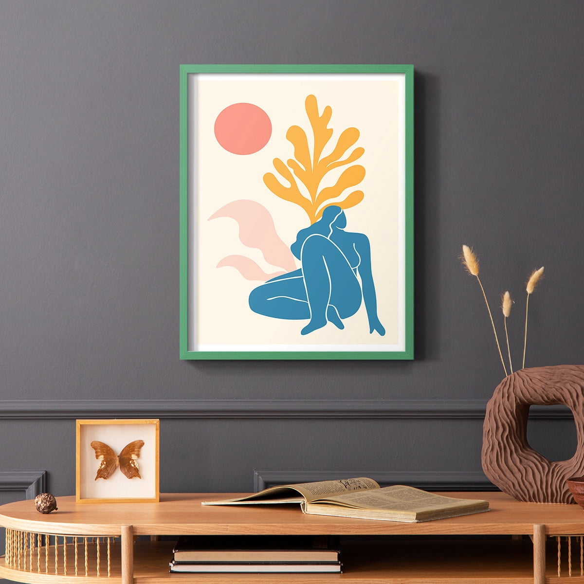 Matisse CCCXXI in Green Solid Wood 22 x 28 Framed Print