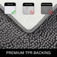 thumbnail image 4 of Bathroom Rugs Sets 2 Piece, 20 x 32 Plus 24 x 60 Inches Thick Non Slip Bath Rug Set, Absorbent Soft Chenille Bath Rug, Machine Washable Quick Dry Bath Mat for Bathroom Floor, Grey, 4 of 7