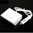 thumbnail image 3 of Car USB port charger, white 3-channel cigarette lighter socket distributor, power adapter-, 3 of 4