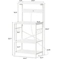 thumbnail image 3 of Kitchen Bakers Rack with Power Outlet, Coffee Bar Table 4 Tiers, Kitchen Microwave Stand with 6 S-shaped Hooks, Kitchen Storage Shelf Rack for Spices, Pots and Pans -, 3 of 17