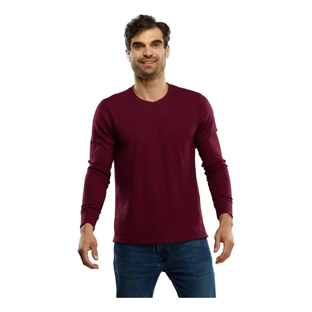 Playera Manga Larga Para Hombre Tela Termica Wafle Cr122