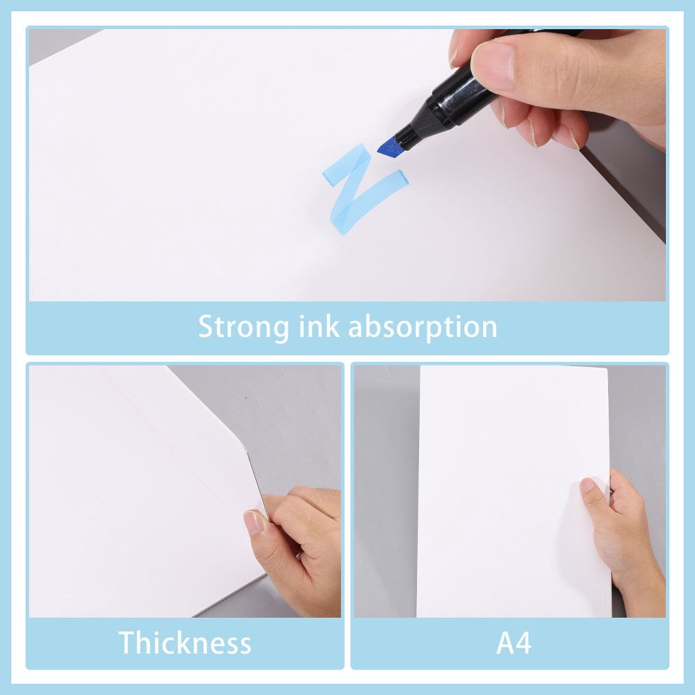 5 Sheets A4 Art Drawing Sketch Book Blank Notebook Rectangle White 295x210x5.5mm for DIY