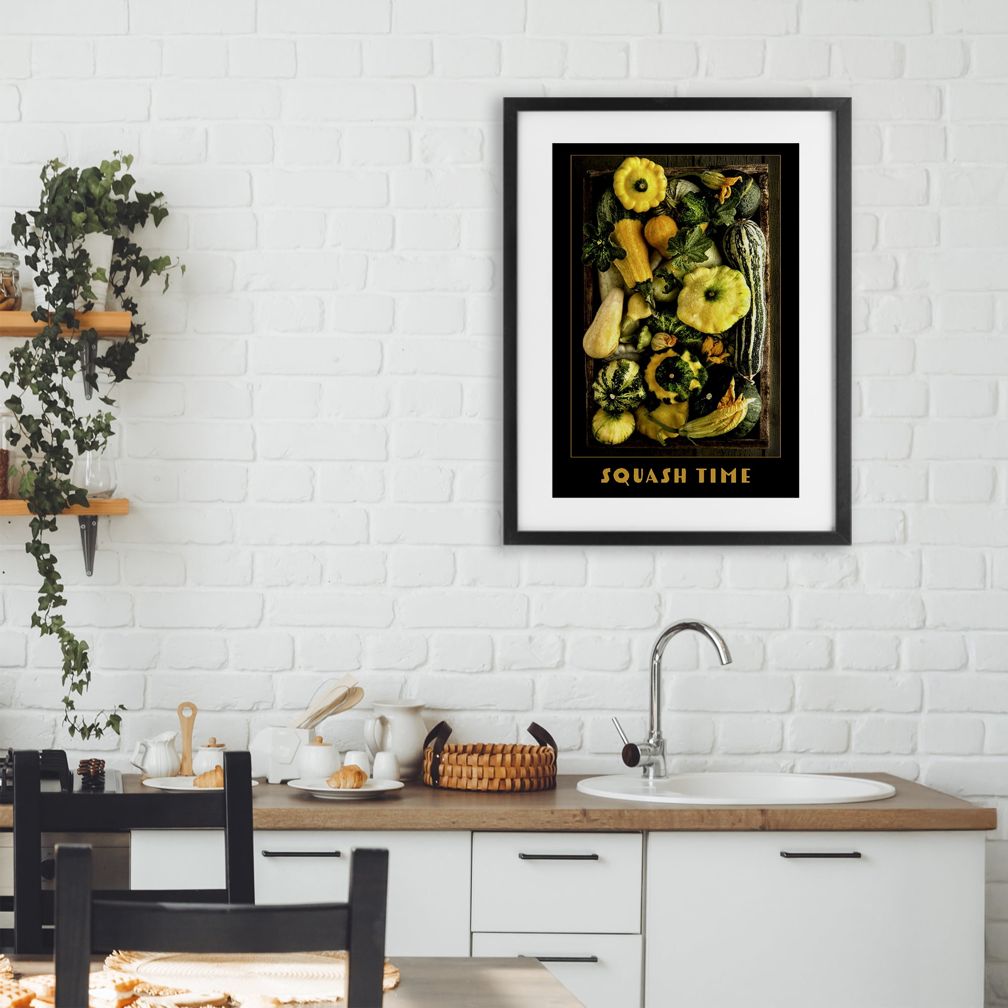 Stupell Industries Squash Time Vibrant Vegetables Black Framed Print Under Glass, design by Carl Kravats
