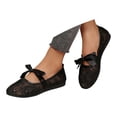 thumbnail image 3 of HXWCHs Breathable Lace Flat Shoes for Women Soft Sole On Comfortable Casual Loafers Lightweight Walking Footwear 8.5 Black, 3 of 8