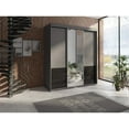 thumbnail image 3 of Monaco 3 Door Modern 71" Wardrobe with Mirror, 3 of 6