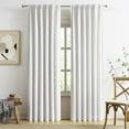 thumbnail image 2 of White Linen Blackout Pinch Pleat Curtains 84 Inch Length for Bedroom, Thermal Insulated Full Blackout Back Tab Curtains Double Pleated Drapes with Hooks, 40"x84", 2 Panels, 2 of 5