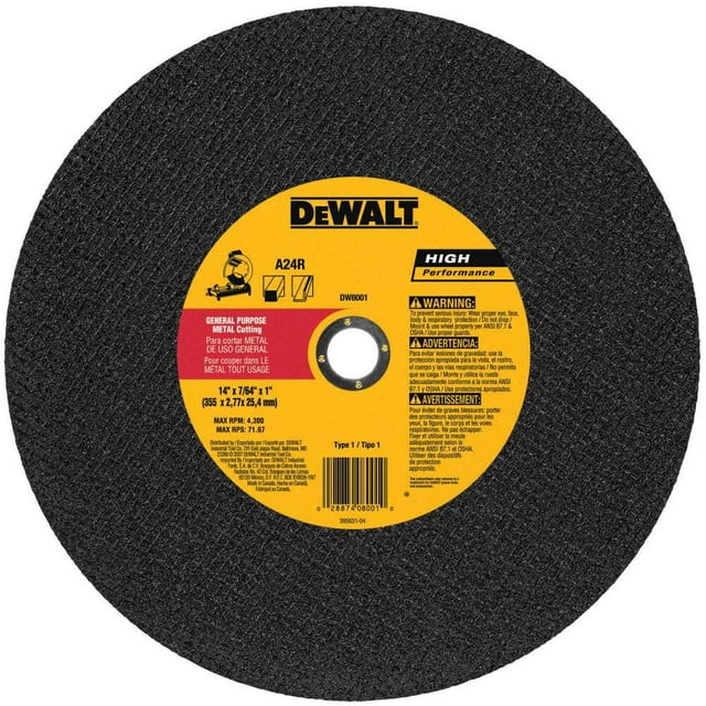 Hoja de sierra DEWALT DW8001 para disco de corte de metal de 14 pulgadas