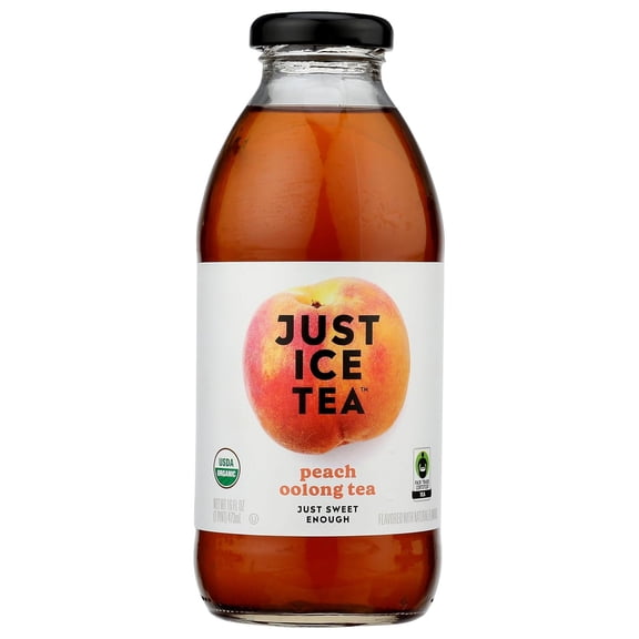 Just Ice Tea Organic Peach Oolong Tea, Kosher, 16 Fluid Ounces (Pack Of 12)