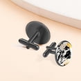 thumbnail image 6 of Spotted Dog Men's Stainless Steel Shirt Cufflink Set - Suitable for Formal Attire - for Weddings and Business Meetings, 6 of 6