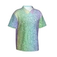 thumbnail image 3 of Xecao Beautiful Glitter print Hawaiian shirt - a stylish short-sleeve button-down for men, perfect for casual beach and tropical outings., 3 of 9