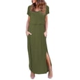 thumbnail image 1 of Vestido de lactancia de maternidad Ekouaer de verano con manga corta y cuello en V, 1 of 6