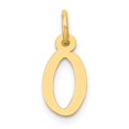 thumbnail image 1 of Diamond2Deal 14K Yellow Gold Small Slanted Block Letter O Initial Pendant for Women, 1 of 5
