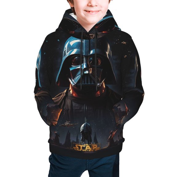 Darth Vader Teen Boys Girls Hoodies 3D Printed Hooded Sweatshirts for Kids Long Sleeve Casual Unisex Pullovers with Pockets