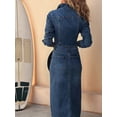 thumbnail image 6 of Katigan Denim Dress for Women Trendy Long Sleeve Button Down Denim Maxi Dress Bodycon Slit Long Jean Dresses Deep Blue S, 6 of 7