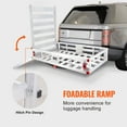thumbnail image 4 of VEVOR 50 x 29.5 x 8.7 inch Hitch Cargo Carrier,500lbs Capacity Trailer Hitch Mounted Cargo Basket, Aluminum Luggage Carrier Rack with Folding Ramp,Fits 2" Hitch Receiver for SUV Truck Pickup Camping, 4 of 10
