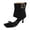 Black, variant on Kitten Heels for Women Square Open Toe Summer 70s Ankle Boots with Back Zipper Cutout Suede Heeled Sandals Black Size 7