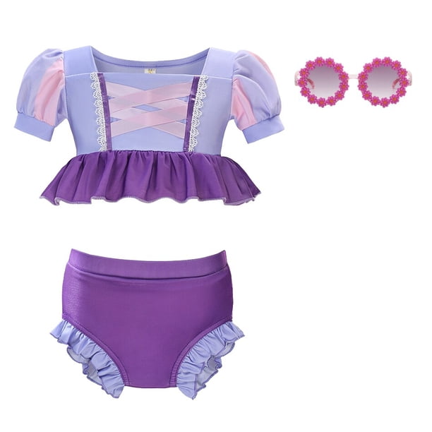 2023 Película Anime Princesa Traje de baño Niñas Traje de baño Niños pequeños Traje de baño Verano Piscina Playa Bikini Dos piezas Trajes de baño 8-9T (Tag150) Gao Jinjia LED