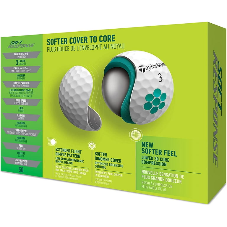 TaylorMade Ultimate Distance Soft Response Golf Balls, White