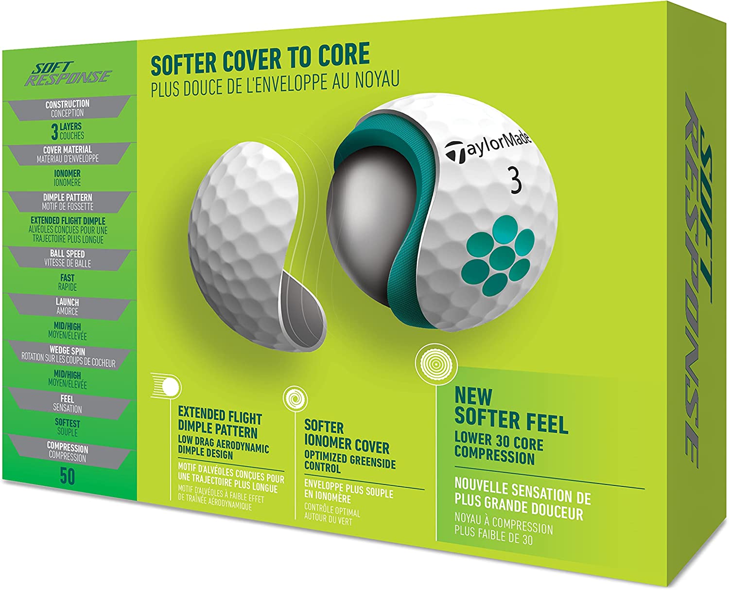 TaylorMade Soft Response Golf Balls White - image 2 of 5