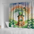 thumbnail image 4 of Happy St. Patrick’s Day Maine Coon with Green Hat Shamrocks Rainbow Shower Curtain Cat Lover Kitten Owner Gifts Waterproof Bathroom Bathtub Curtain - 03007, 4 of 5