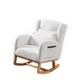 thumbnail image 3 of 27.2" Modern Accent Chair with High Backrest,Rocking Chair with Two Side Practical Pockets,Armchair for Living Room Bedroom Home Office,Ivory, 3 of 9