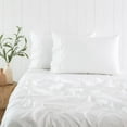 thumbnail image 3 of 1000 Thread Count 4 Pcs Bed Sheets Set Solid Egyptian Cotton Full Size 15 Inches Deep Pocket White Solid Cotton Sheets, 3 of 5
