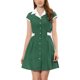 thumbnail image 1 of INSPIRE CHIC Vestido de Camisa de Mujer con Botones, Cuello Notch, Manga Corta, Vestidos de Trabajo con Cinturón XL Verde, 1 of 5