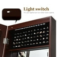 thumbnail image 6 of Gymax  Wall Door Mounted Lockable Jewelry Cabinet Armoire Organizer w/LED Brown, 6 of 10
