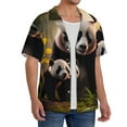 thumbnail image 4 of Fotbe Forest Panda print Short Sleeve Button Down Shirts for Men Casual Summer Beach Wrinkle Free Shirt-XX-Large, 4 of 7