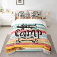 thumbnail image 2 of YST Ensemble de Literie Décoratif de Camping 7 Pcs avec Draps en Bois Rustique, Polyester, Taille Simple, (7 Unités), 2 of 5