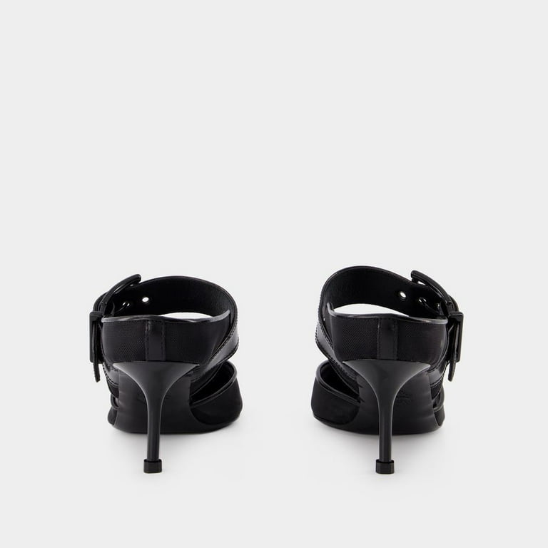 【ALEXANDER McQUEEN】PUNK BUCKLE STRAP MULE Alexander Mcqueen Punk Buckle Mule - Black - Leather Black