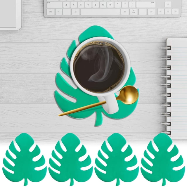Wood Slip Cup Stylish Leaf-shaped Ornament For Dining Heat Table Mat Placema