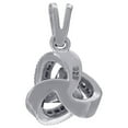 thumbnail image 2 of 925 Sterling Silver Womens Cubic Zirconia Love Knot Charm Pendant Necklace 45.5x27mm Wide Pendant for Women, 2 of 2