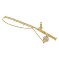 thumbnail image 4 of FJC Finejewelers 10 kt Yellow Gold with Rhodium 3-D Fly Rod Fishing Pole Charm 18 x 64 mm, 4 of 6