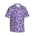 thumbnail image 2 of Hawaiian Shirt For Men, Purple Lemon Mens Button Down Short Sleeve Shirt, Summer Beach Shirts For Men, 2 of 2