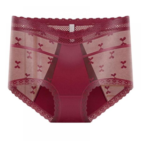 

Xmarks Women Sexy Lace Underwear Briefs Lace Panties High Waist Hipster Panties Red