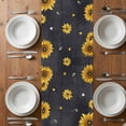 thumbnail image 6 of Black Sunflowers Table Runner - 60 Inch Long, Kitchen Dining Table Runner Dresser Scarves, Vintage Garden Floral Bees Farmhouse Farmhouse Decor for Coffee Tables Wedding Party Banquet, 6 of 8