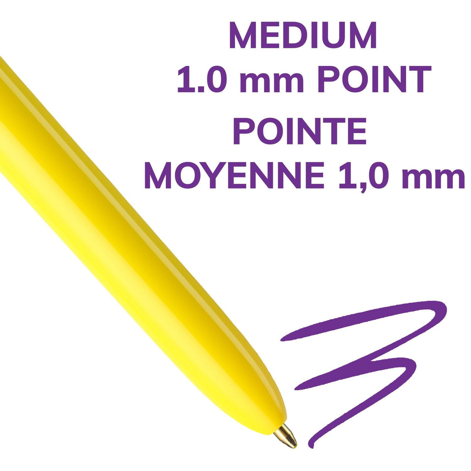 Stylo-bille rétractables BIC 4 couleurs Original et Mode, pointe moyenne (1,0 mm), paquet de 3, stylo-bille rétractable avec encre de couleur durable Découvrez l’encre durable