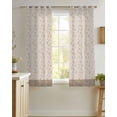 thumbnail image 4 of Beige Pink Floral Sheer Curtains 39 Inch Length 2 Panels Set for Living Room/Bedroom, Spring Flowers Kitchen Curtains with Grommet Semi-Sheer Curtains Drapes Voile Window Treatments 27.5"x39"x2, 4 of 7