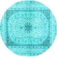 thumbnail image 1 of Ahgly Company Indoor Round Persian Light Blue Traditional Area Rugs, 3' Round, 1 of 4