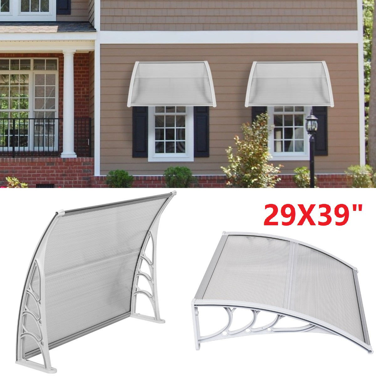 Goorabbit Window Awnings, Polycarbonate Window Awning Overhead Cover ...
