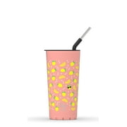 S'ip by S'well Vacuum Insulated Stainless Steel Takeaway Tumbler, Chill Lemon, 24 oz