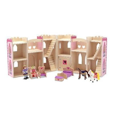 Melissa Doug 3708 Fold Go Wooden Princess Castle Walmart