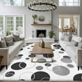 thumbnail image 4 of Area Rug 60×96in, Black Gray Circles Floor Carpet Living Room Rug, Abstract Geometric Rounds Art Non-Slip Welcome Mat Indoor Rugs for Bedroom Dining Room, 4 of 9