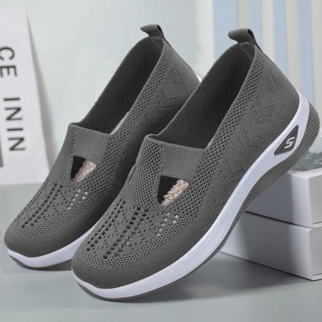 Zapatos de trabajo informales transpirables zapatos ortopédicos de malla cómodos para mujer