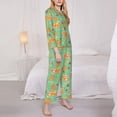 thumbnail image 2 of KLL Cute Shiba And Pumpkins Print Women's Long Sleeve Pajamas with Pants Sleepwear Loungewear 2 Set-Small, 2 of 8