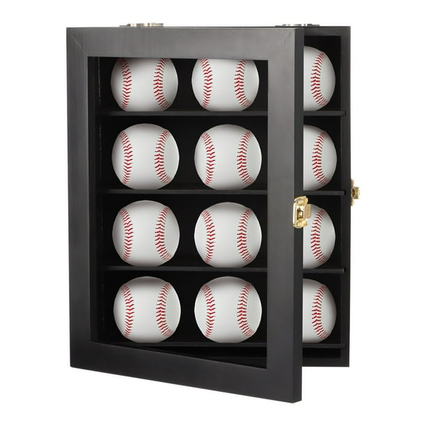 Paquete de 4 vitrinas acrílicas de béisbol, soporte de béisbol con