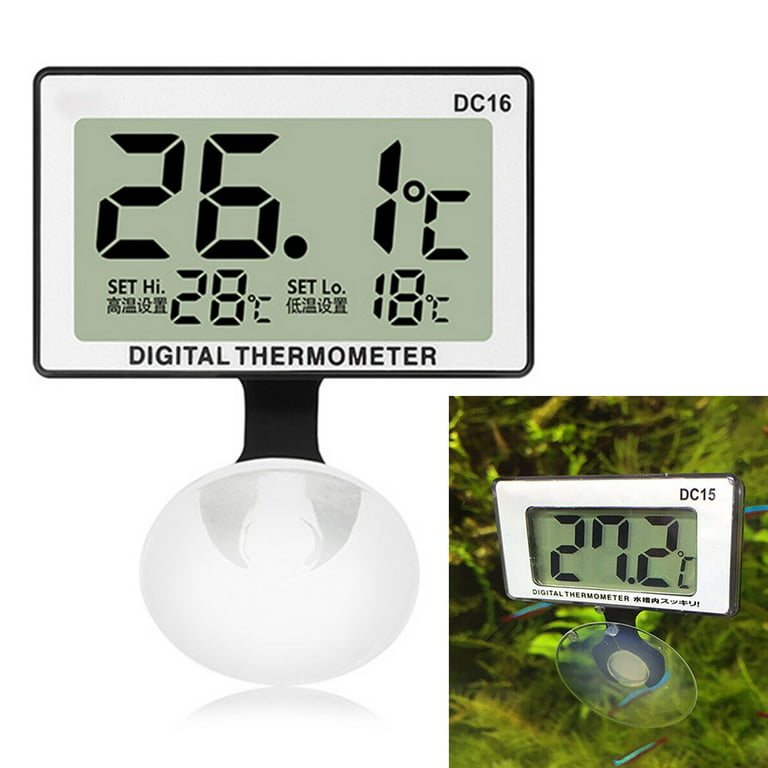 Aquarium Thermometer LCD Digital Waterproof Thermometer with Suction Cup Fish  Tank Water Temperature 