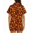 thumbnail image 5 of Dolkfu Halleween Women Pajamas Set Short Sleeve Pocket Pumpkin Button up Shorts Set Womens Comfy Sleep Wear L, 5 of 6